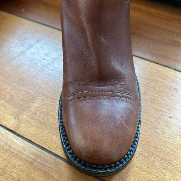 Chanel Women's CC Cap Toe Boots Quilted Leather Brown size :38 running small